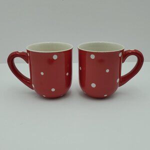 Temp-tations Polka Dot Red Mugs Red Mugs with White Polka Dots